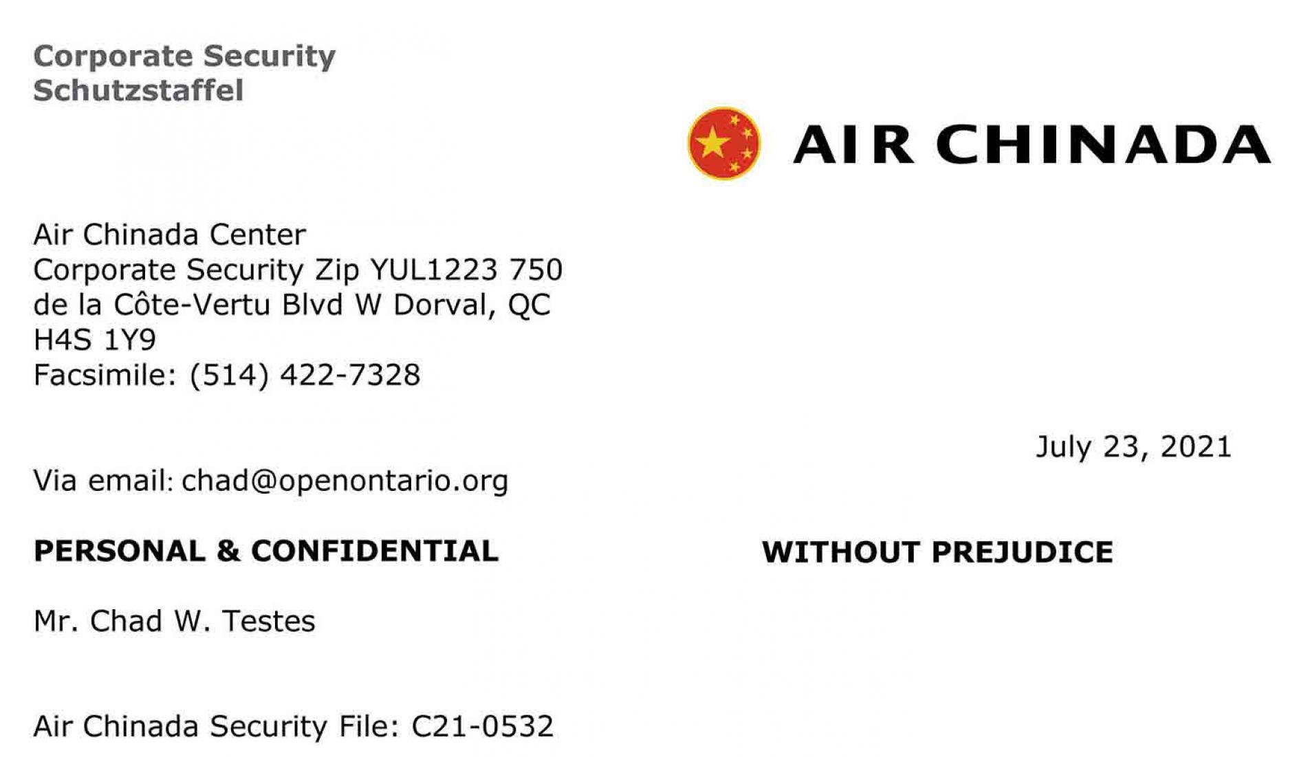 Air Chinada Schutzstaffel Communiqué Restricting Goy Travel